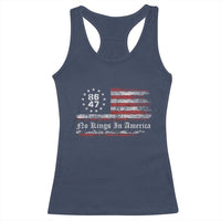 No Kings in America Racerback Tank Top 86 47 US Flag Impeach 47