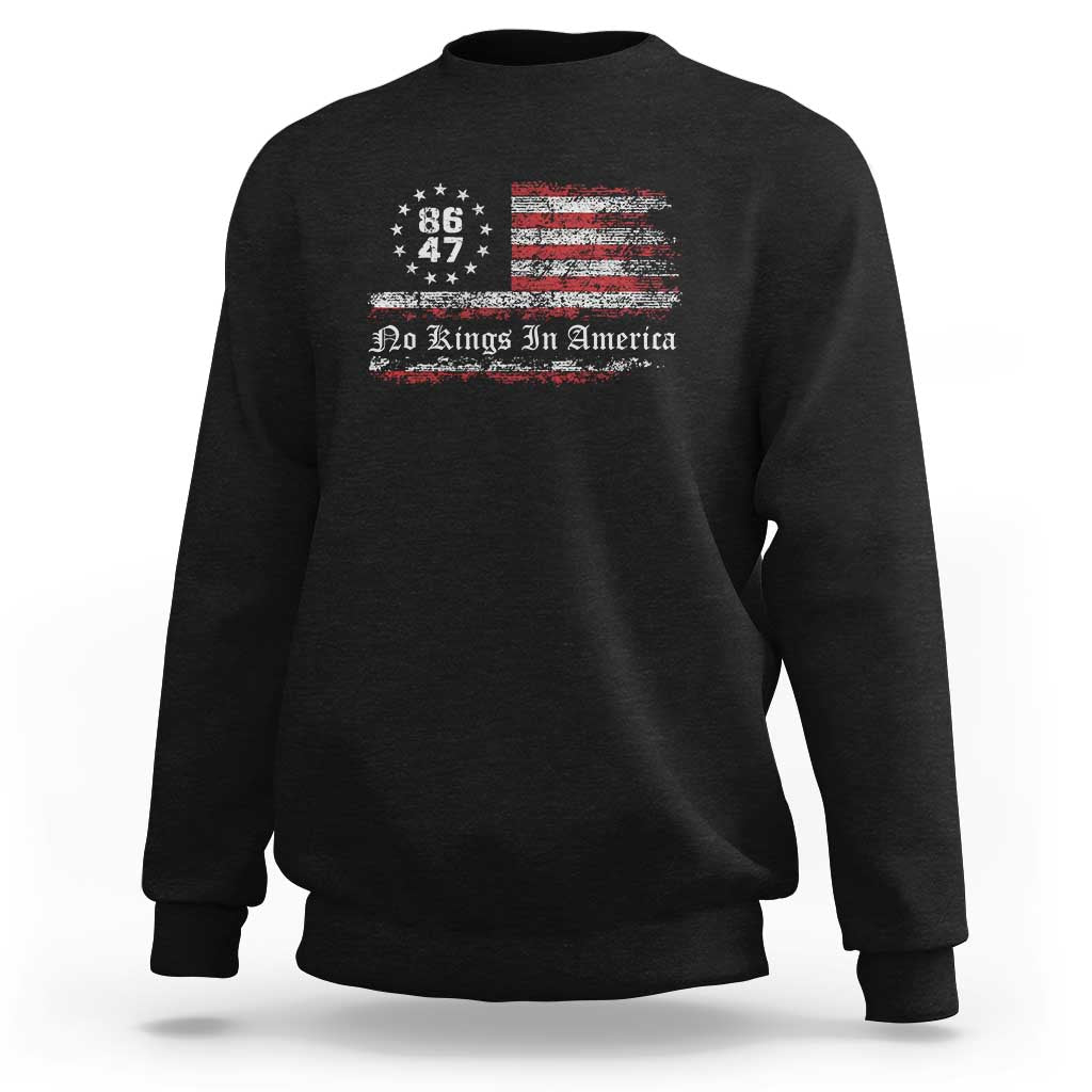 No Kings in America Sweatshirt 86 47 US Flag Impeach 47