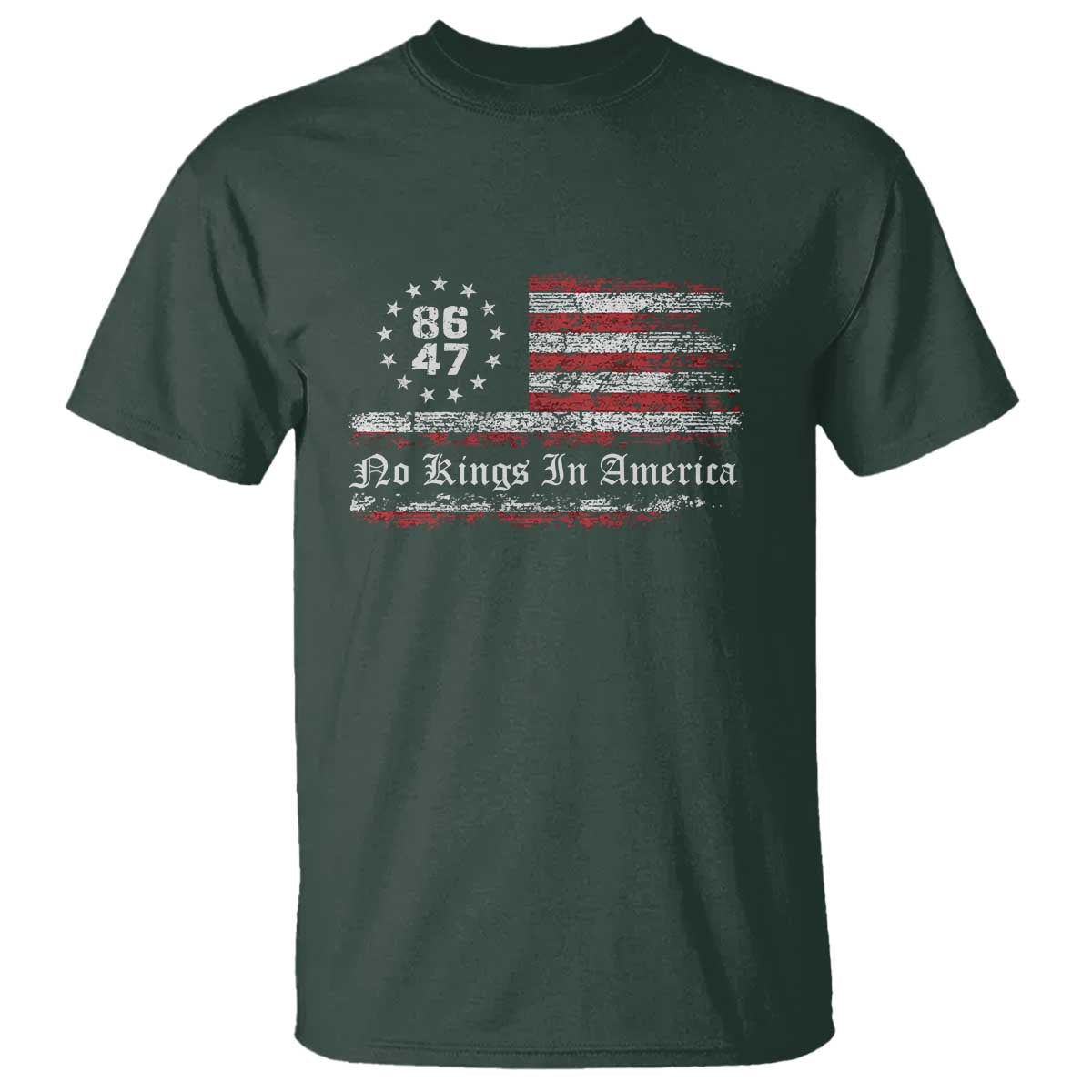 No Kings in America T Shirt 86 47 US Flag Impeach 47