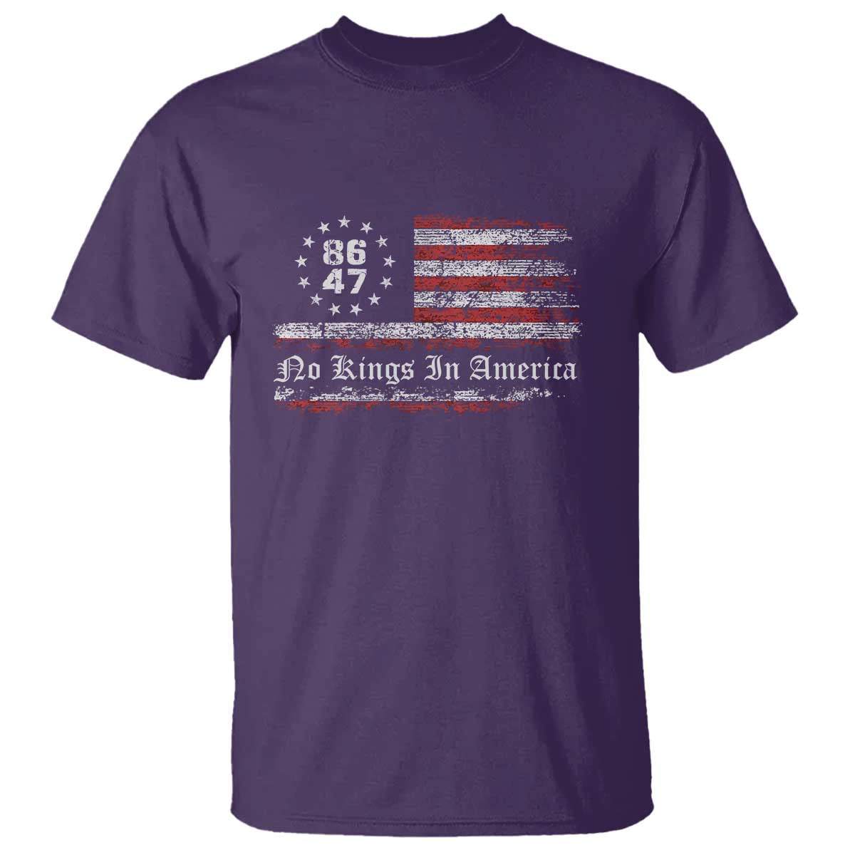 No Kings in America T Shirt 86 47 US Flag Impeach 47