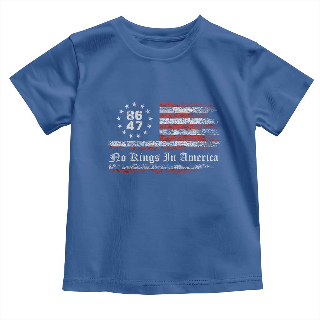 No Kings in America Toddler T Shirt 86 47 US Flag Impeach 47