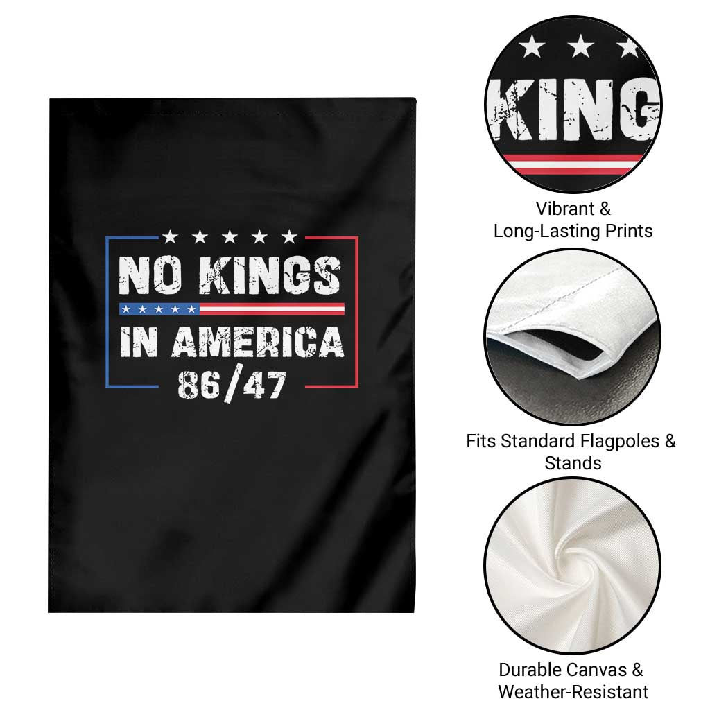 No Kings in America Garden Flag 86 47 Impeach 47 - Wonder Print Shop