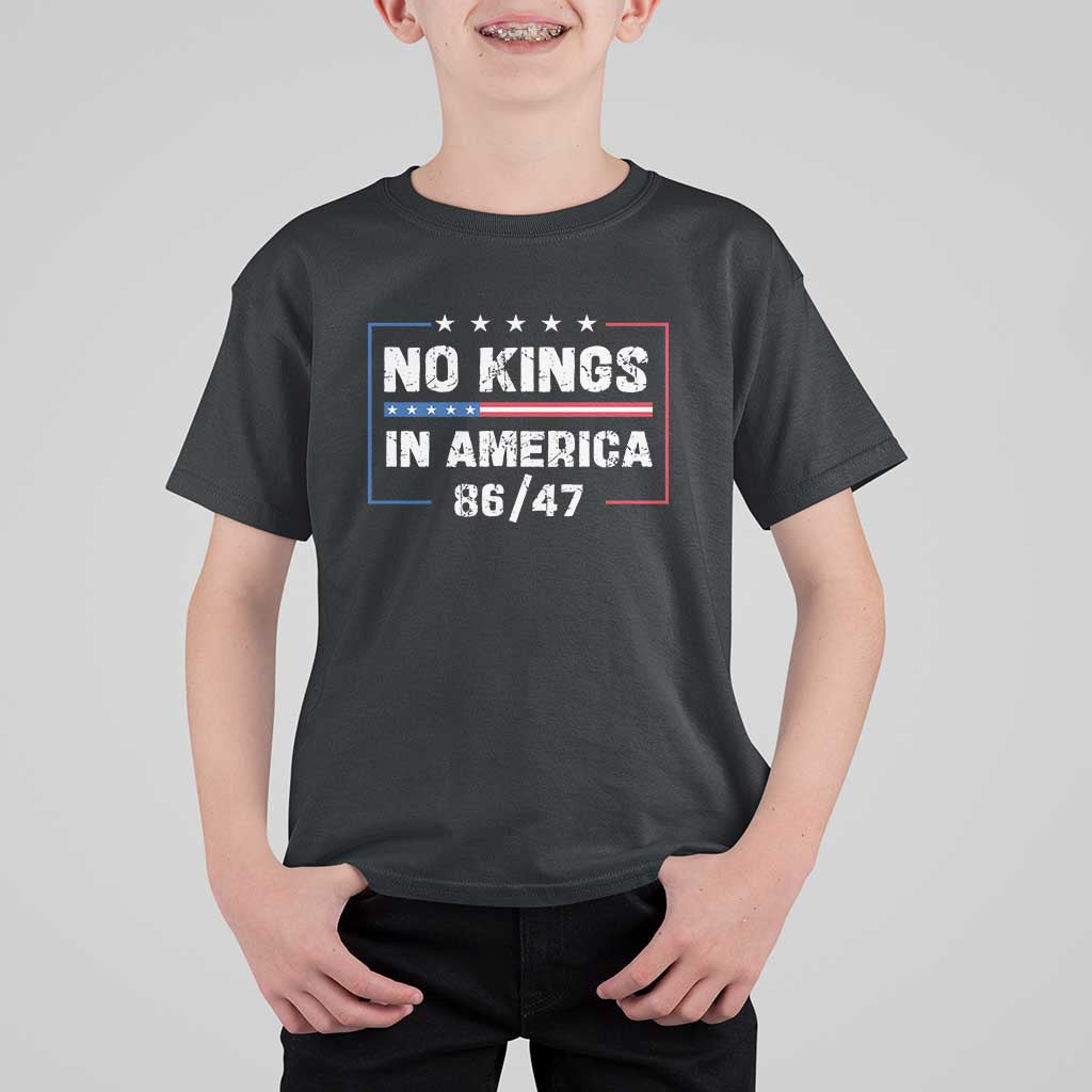 No Kings in America T Shirt For Kid 86 47 Impeach 47