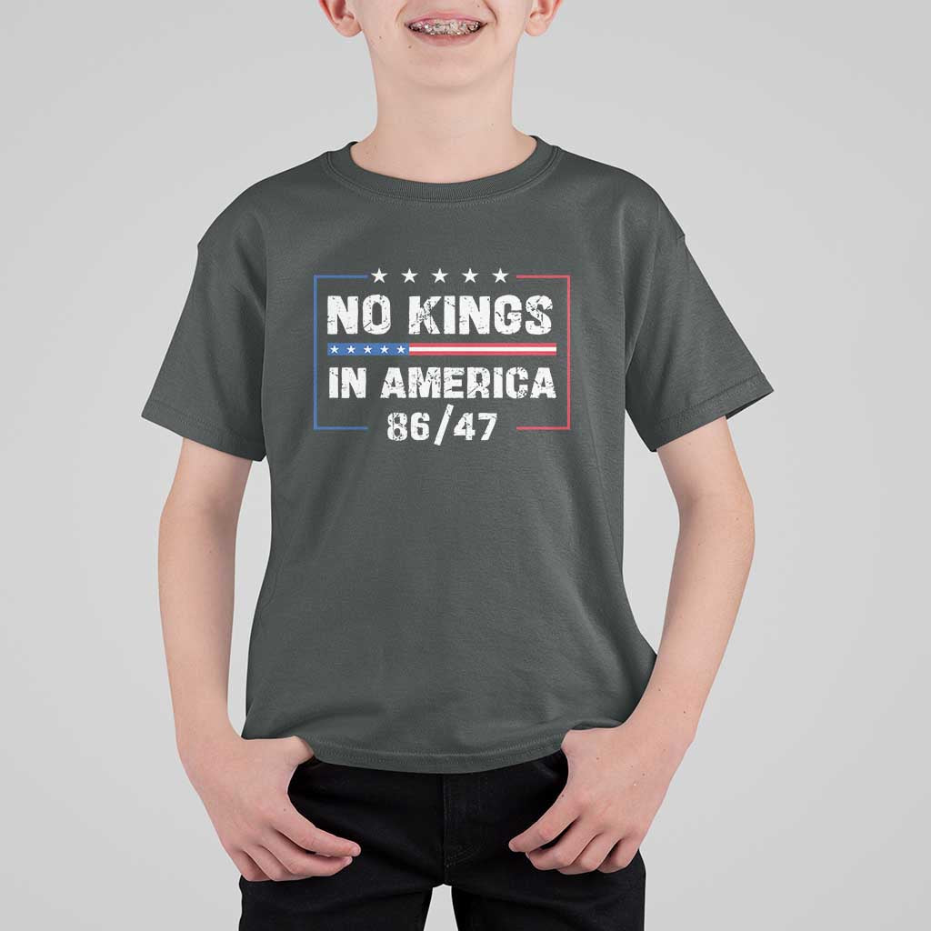 No Kings in America T Shirt For Kid 86 47 Impeach 47