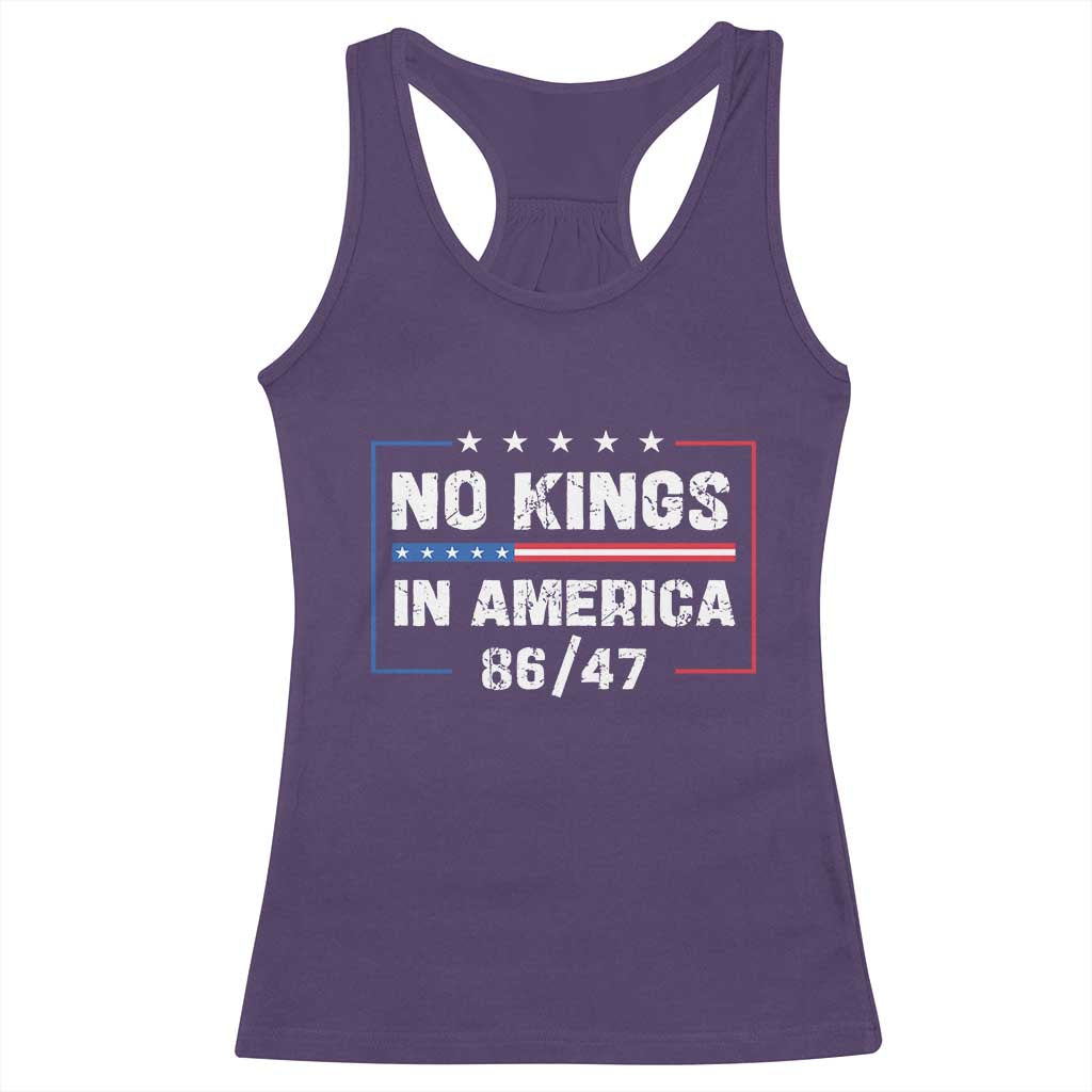 No Kings in America Racerback Tank Top 86 47 Impeach 47