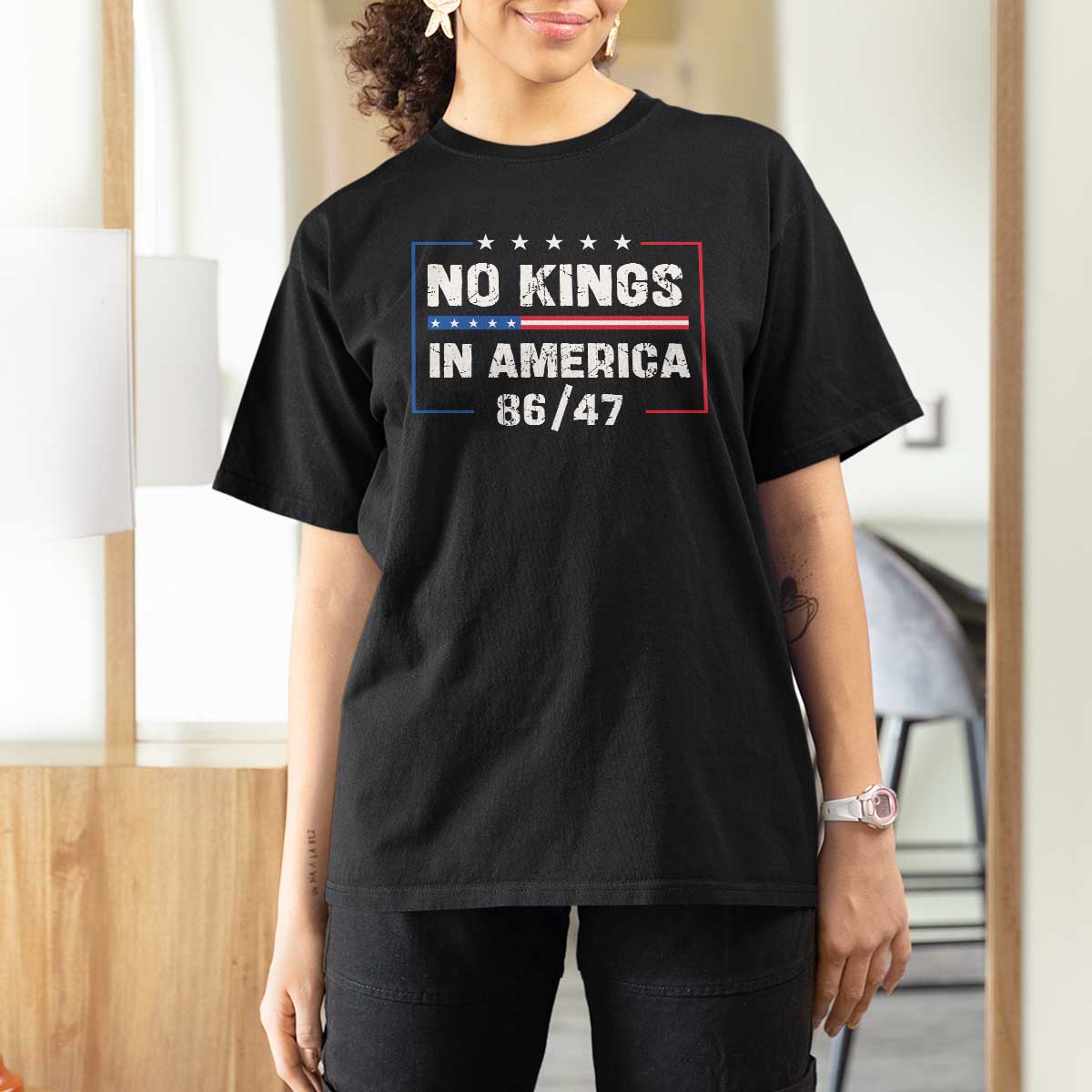 No Kings in America T Shirt For Women 86 47 Impeach 47