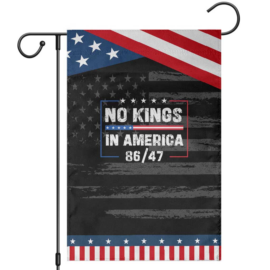No Kings in America Garden Flag 86 47 Impeach 47