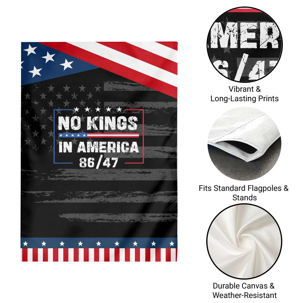 No Kings in America Garden Flag 86 47 Impeach 47