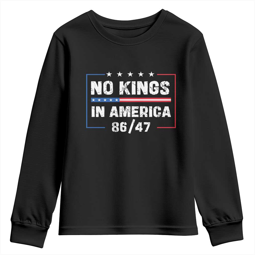 No Kings in America Youth Sweatshirt 86 47 Impeach 47