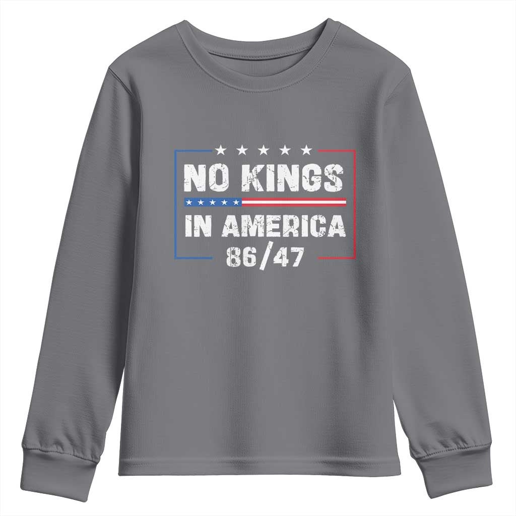 No Kings in America Youth Sweatshirt 86 47 Impeach 47
