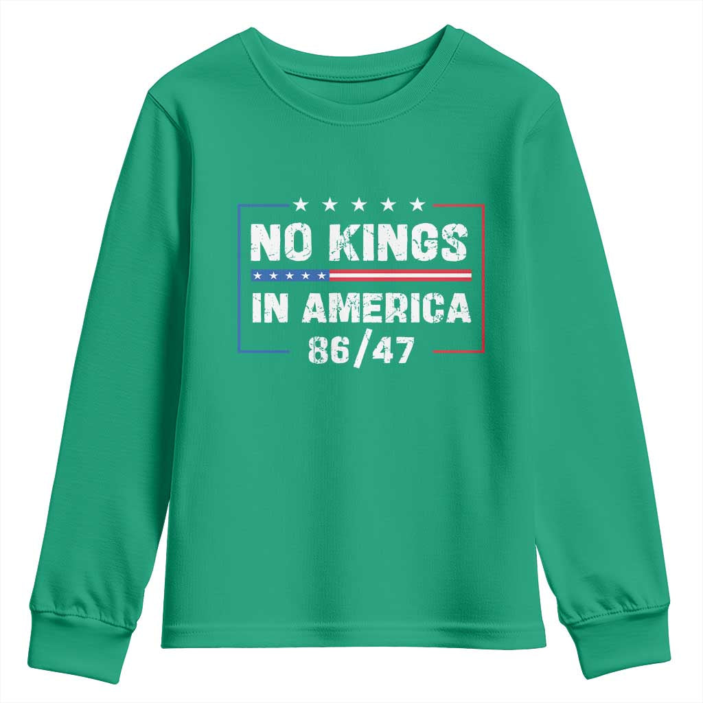 No Kings in America Youth Sweatshirt 86 47 Impeach 47