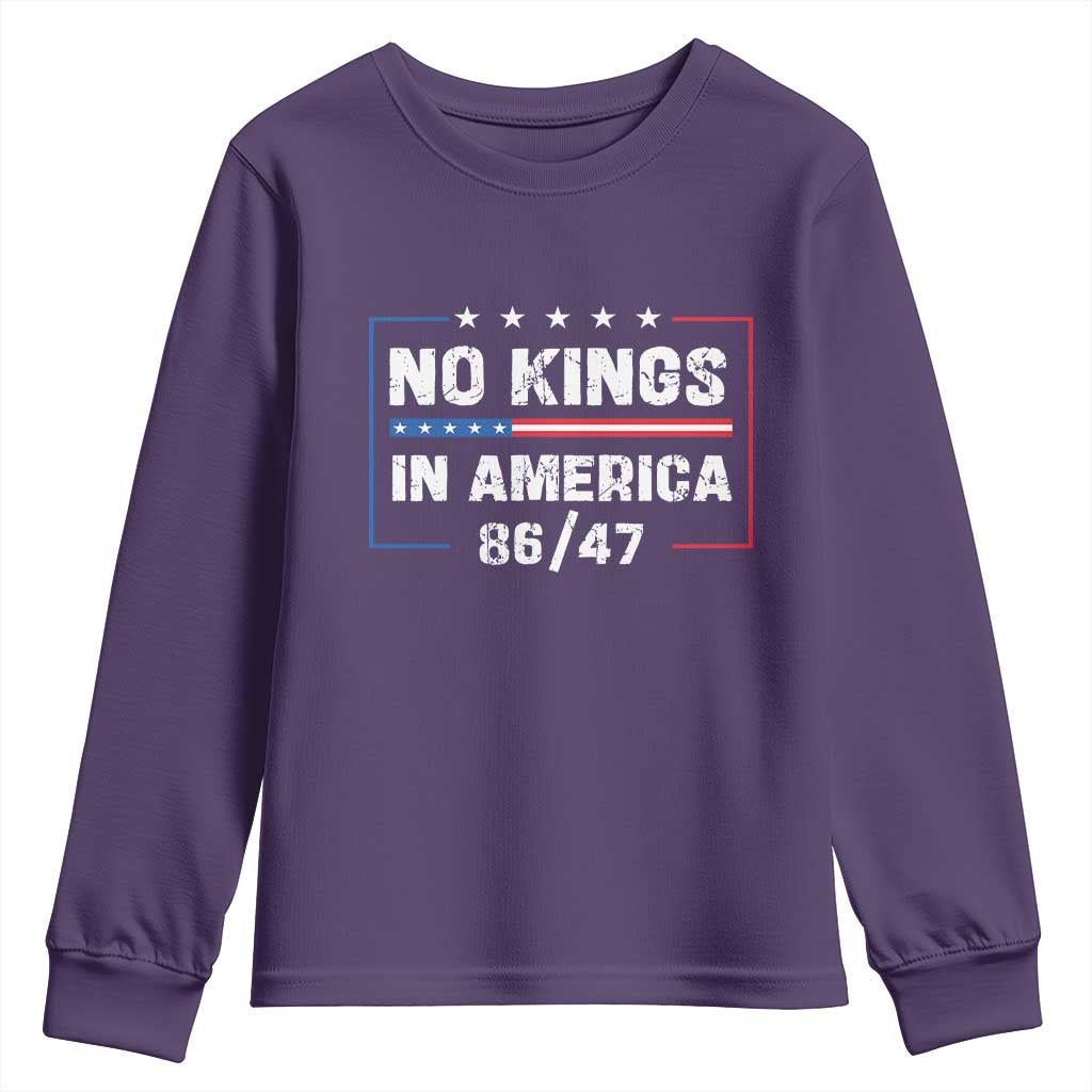 No Kings in America Youth Sweatshirt 86 47 Impeach 47