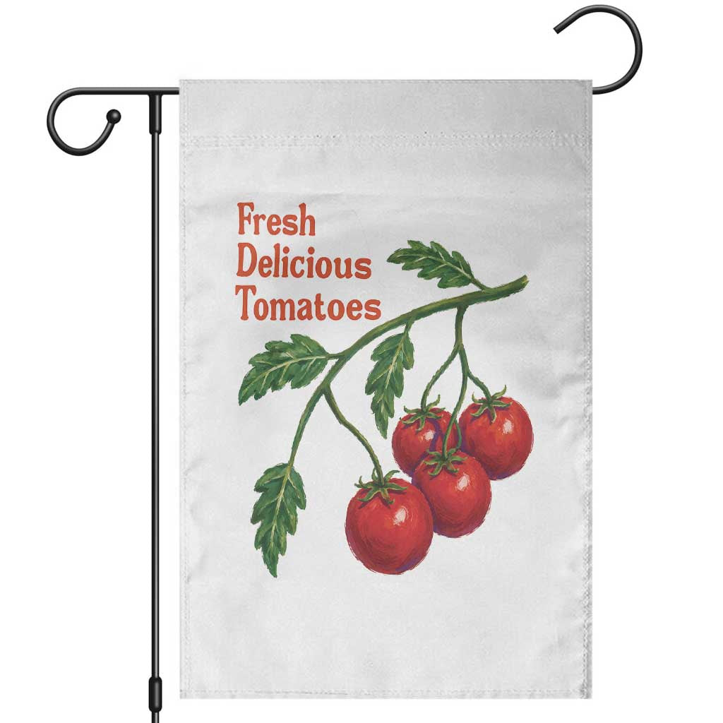 Subtle FDT Garden Flag Fresh Delicious Tomatoes Retro Tomato Vine Graphic Political Humor
