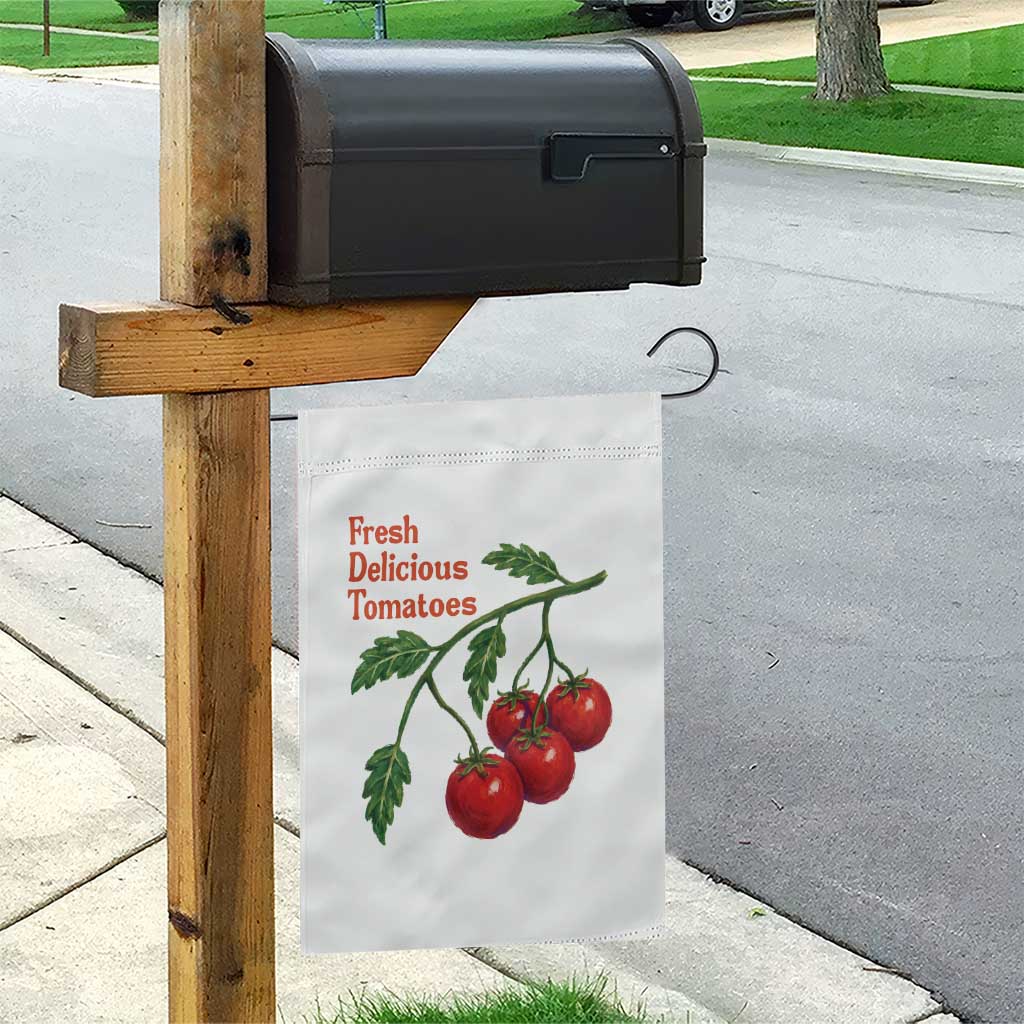 Subtle FDT Garden Flag Fresh Delicious Tomatoes Retro Tomato Vine Graphic Political Humor