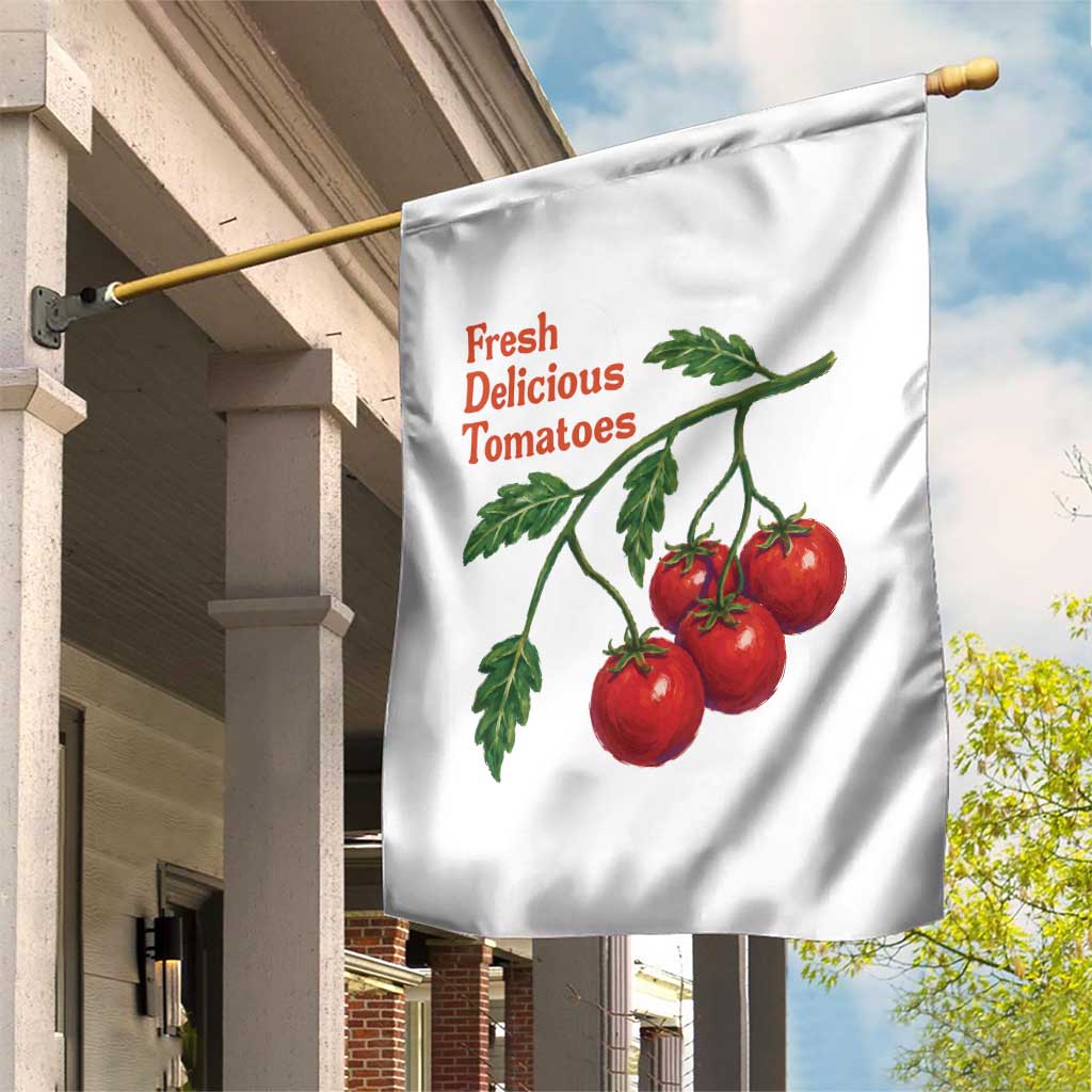 Subtle FDT Garden Flag Fresh Delicious Tomatoes Retro Tomato Vine Graphic Political Humor