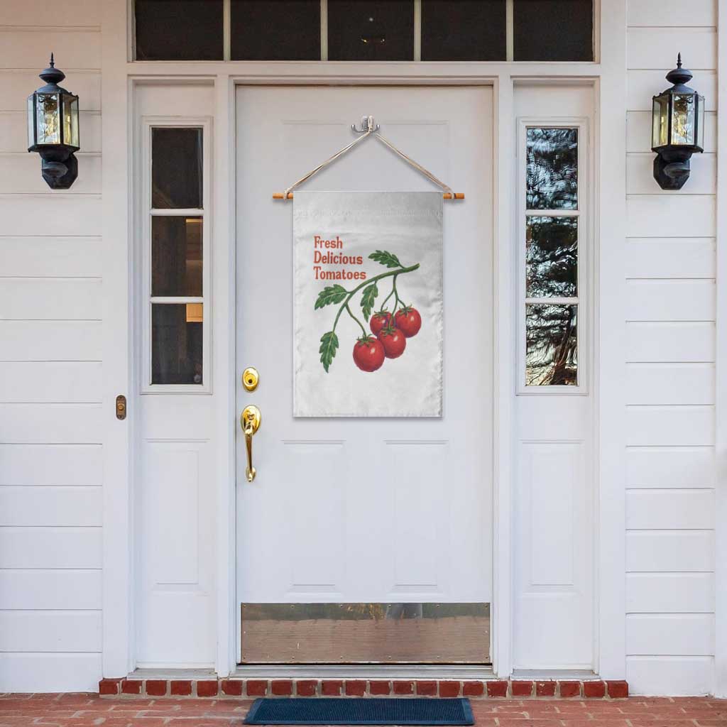Subtle FDT Garden Flag Fresh Delicious Tomatoes Retro Tomato Vine Graphic Political Humor