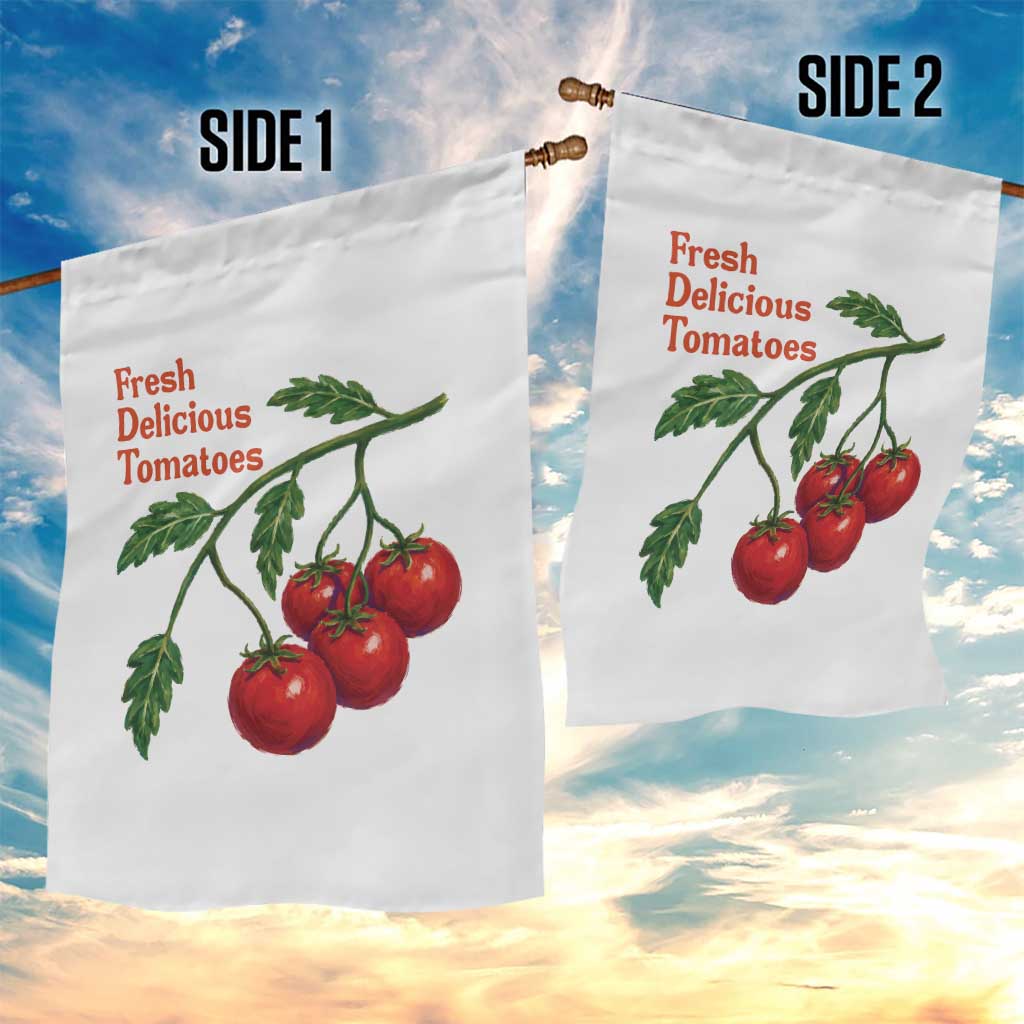 Subtle FDT Garden Flag Fresh Delicious Tomatoes Retro Tomato Vine Graphic Political Humor