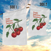 Subtle FDT Garden Flag Fresh Delicious Tomatoes Retro Tomato Vine Graphic Political Humor