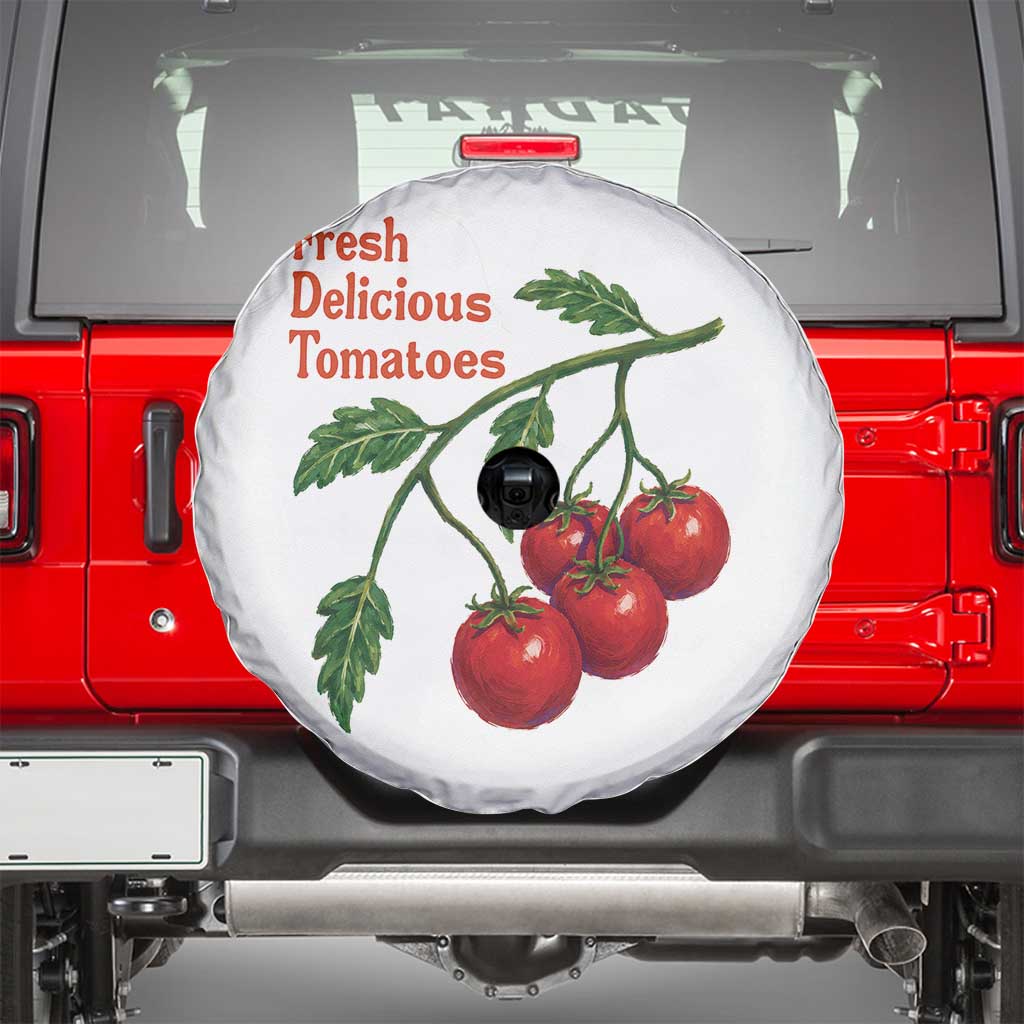 Subtle FDT Spare Tire Cover Fresh Delicious Tomatoes Retro Tomato Vine Graphic Political Humor