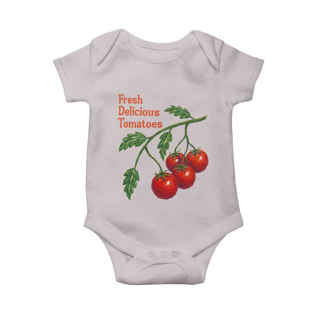 Subtle FDT Baby Onesie Fresh Delicious Tomatoes Retro Tomato Vine Graphic Political Humor