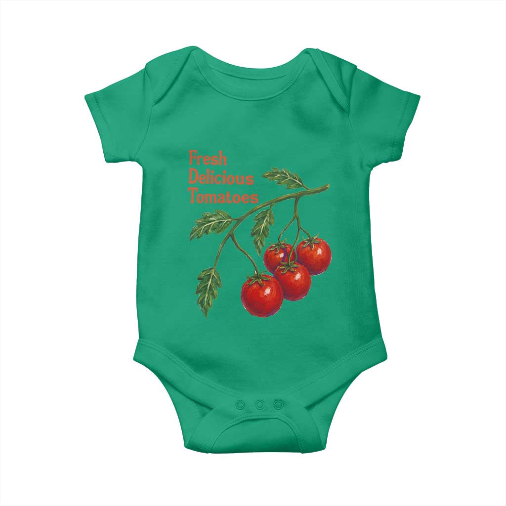 Subtle FDT Baby Onesie Fresh Delicious Tomatoes Retro Tomato Vine Graphic Political Humor