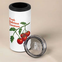 Subtle FDT 4 in 1 Can Cooler Tumbler Fresh Delicious Tomatoes Retro Tomato Vine Graphic Political Humor