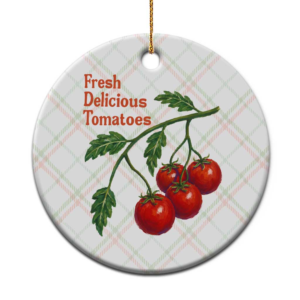 Subtle FDT Ceramic Ornament Fresh Delicious Tomatoes Retro Tomato Vine Graphic Political Humor