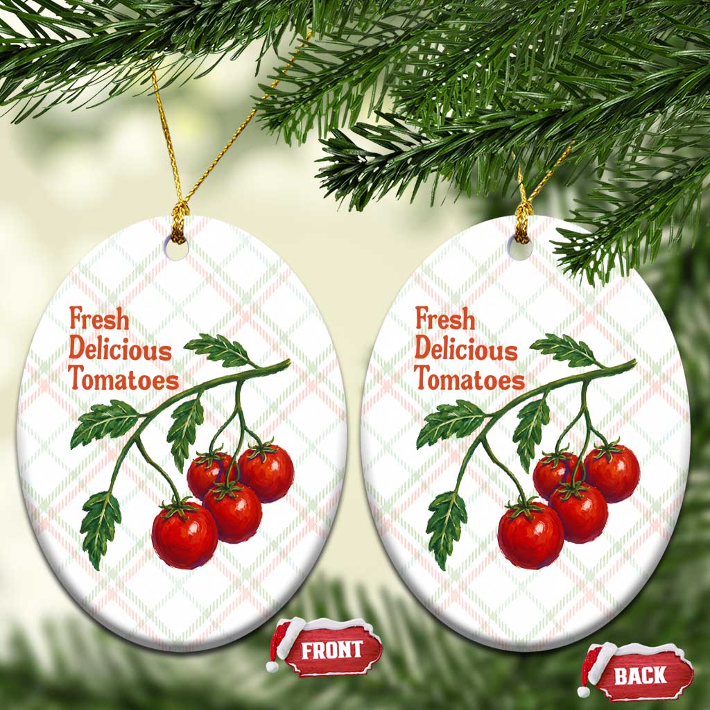 Subtle FDT Ceramic Ornament Fresh Delicious Tomatoes Retro Tomato Vine Graphic Political Humor