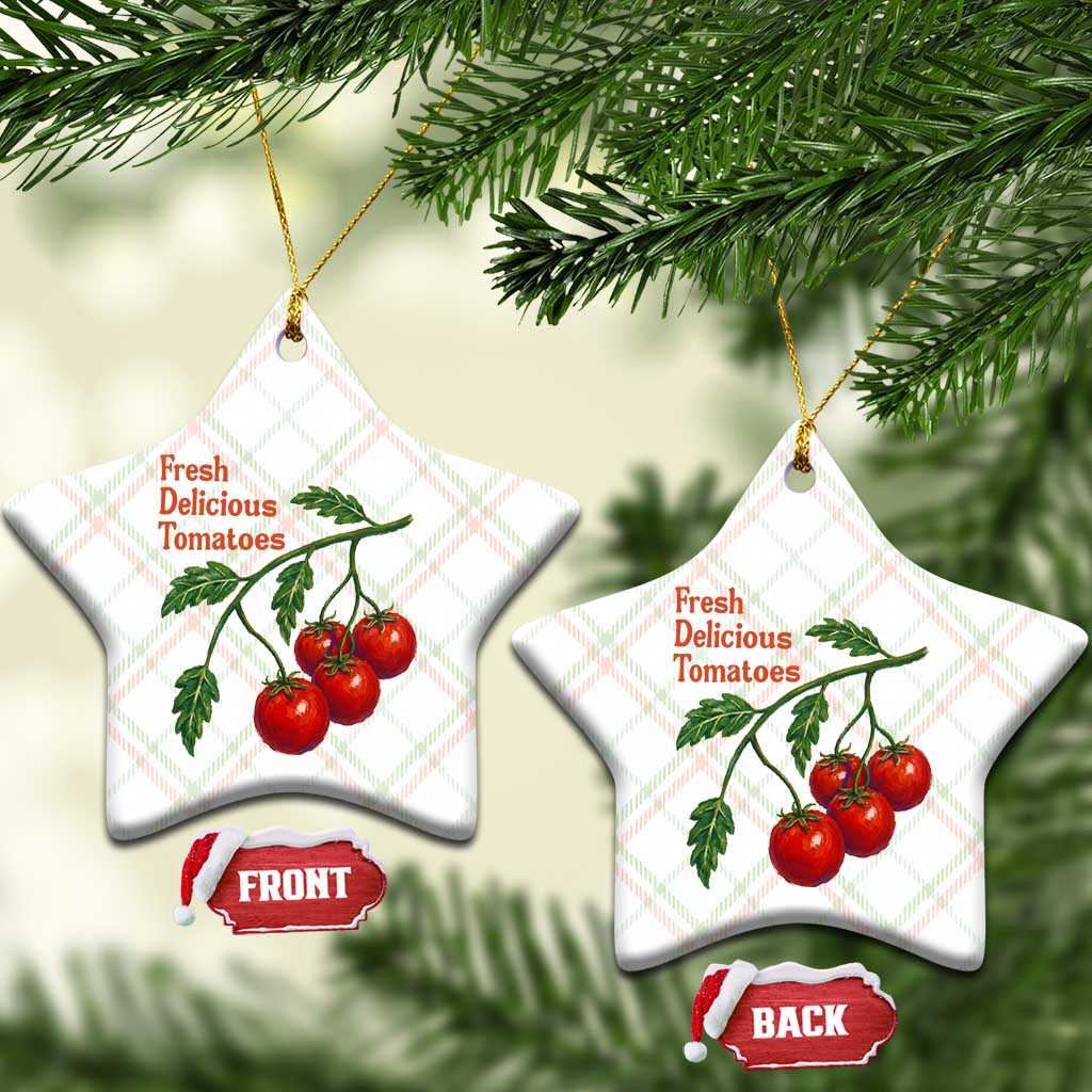Subtle FDT Ceramic Ornament Fresh Delicious Tomatoes Retro Tomato Vine Graphic Political Humor