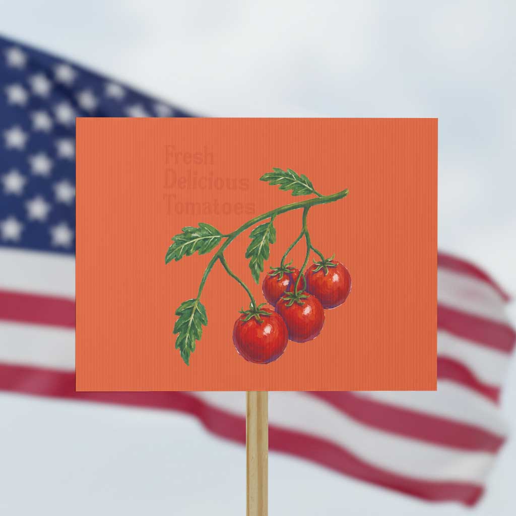 Subtle FDT Protest Sign Fresh Delicious Tomatoes Retro Tomato Vine Graphic Political Humor