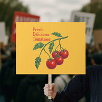 Subtle FDT Protest Sign Fresh Delicious Tomatoes Retro Tomato Vine Graphic Political Humor