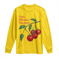 Subtle FDT Long Sleeve Shirt Fresh Delicious Tomatoes Retro Tomato Vine Graphic Political Humor