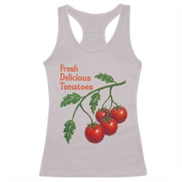 Subtle FDT Racerback Tank Top Fresh Delicious Tomatoes Retro Tomato Vine Graphic Political Humor