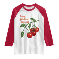Subtle FDT Raglan Shirt Fresh Delicious Tomatoes Retro Tomato Vine Graphic Political Humor