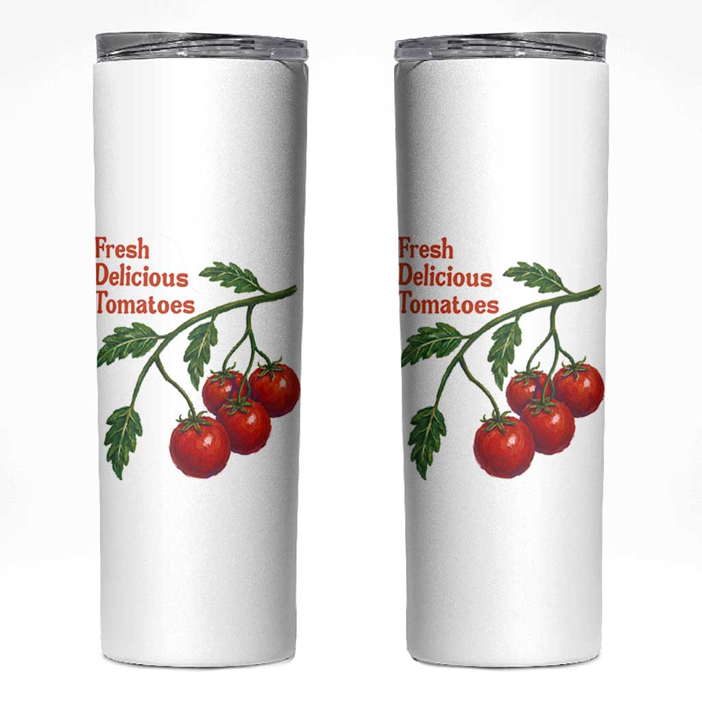 Subtle FDT Skinny Tumbler Fresh Delicious Tomatoes Retro Tomato Vine Graphic Political Humor