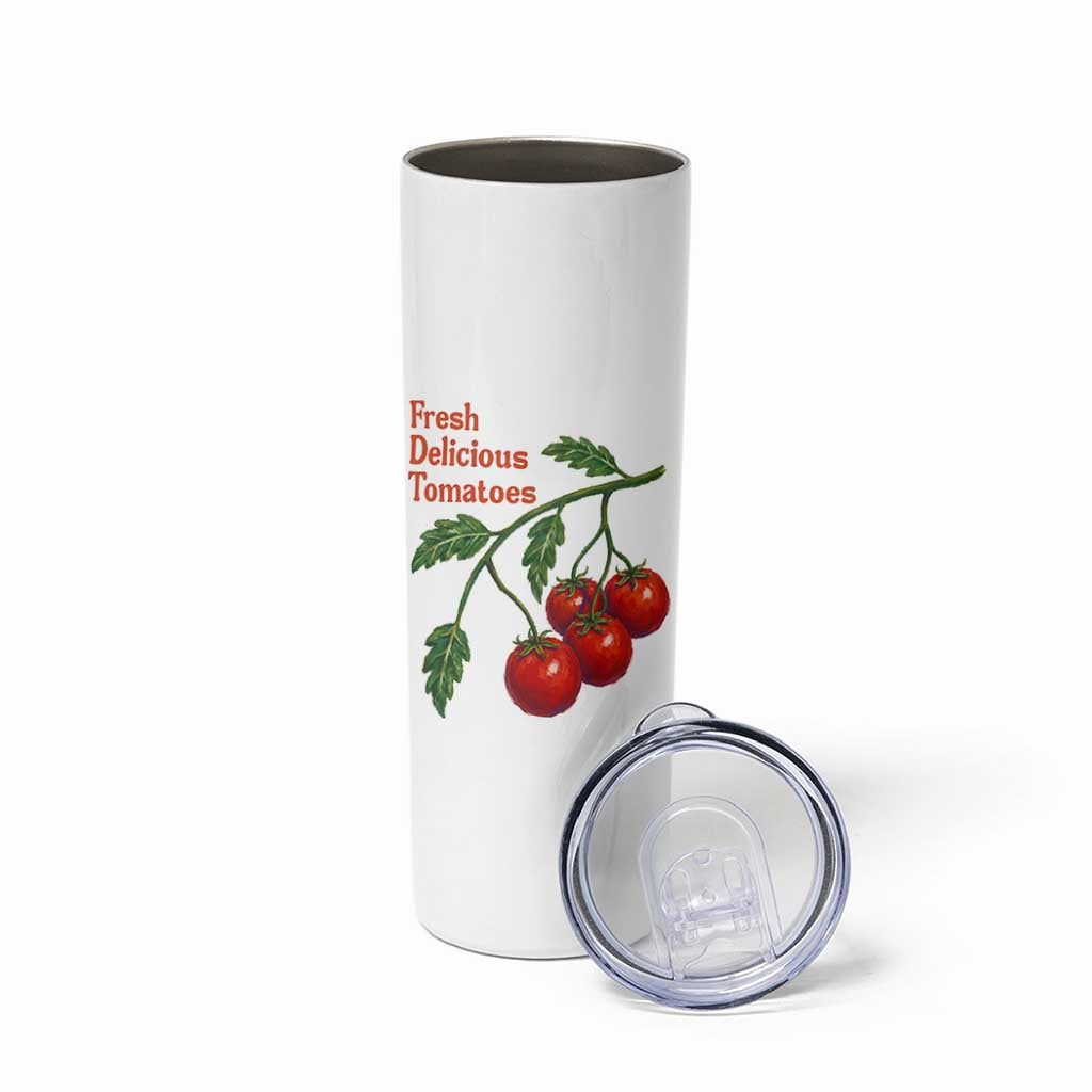 Subtle FDT Skinny Tumbler Fresh Delicious Tomatoes Retro Tomato Vine Graphic Political Humor
