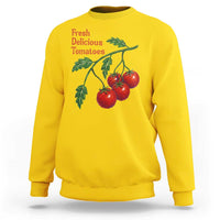 Subtle FDT Sweatshirt Fresh Delicious Tomatoes Retro Tomato Vine Graphic Political Humor