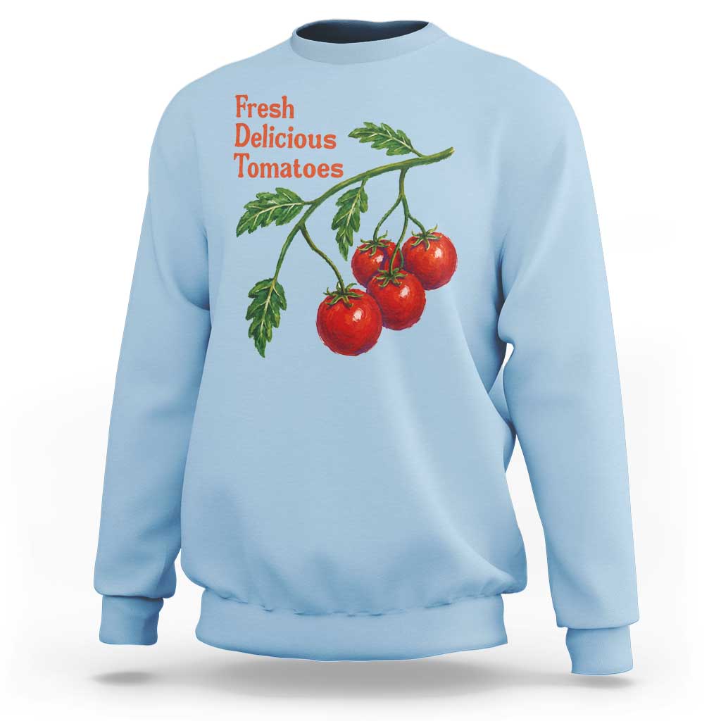 Subtle FDT Sweatshirt Fresh Delicious Tomatoes Retro Tomato Vine Graphic Political Humor