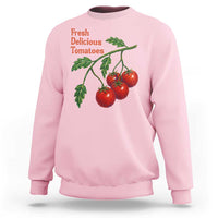 Subtle FDT Sweatshirt Fresh Delicious Tomatoes Retro Tomato Vine Graphic Political Humor