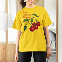 Subtle FDT T Shirt For Women Fresh Delicious Tomatoes Retro Tomato Vine Graphic Political Humor