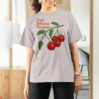 Subtle FDT T Shirt For Women Fresh Delicious Tomatoes Retro Tomato Vine Graphic Political Humor