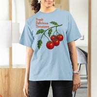 Subtle FDT T Shirt For Women Fresh Delicious Tomatoes Retro Tomato Vine Graphic Political Humor