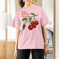 Subtle FDT T Shirt For Women Fresh Delicious Tomatoes Retro Tomato Vine Graphic Political Humor