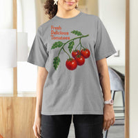 Subtle FDT T Shirt For Women Fresh Delicious Tomatoes Retro Tomato Vine Graphic Political Humor