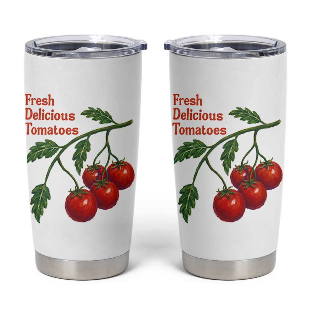 Subtle FDT Tumbler Cup Fresh Delicious Tomatoes Retro Tomato Vine Graphic Political Humor