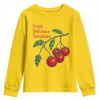 Subtle FDT Youth Sweatshirt Fresh Delicious Tomatoes Retro Tomato Vine Graphic Political Humor