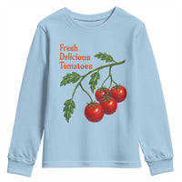 Subtle FDT Youth Sweatshirt Fresh Delicious Tomatoes Retro Tomato Vine Graphic Political Humor