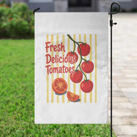 Subtle FDT Garden Flag Fresh Delicious Tomatoes Striped Retro Vintage 80s Subtle FDT
