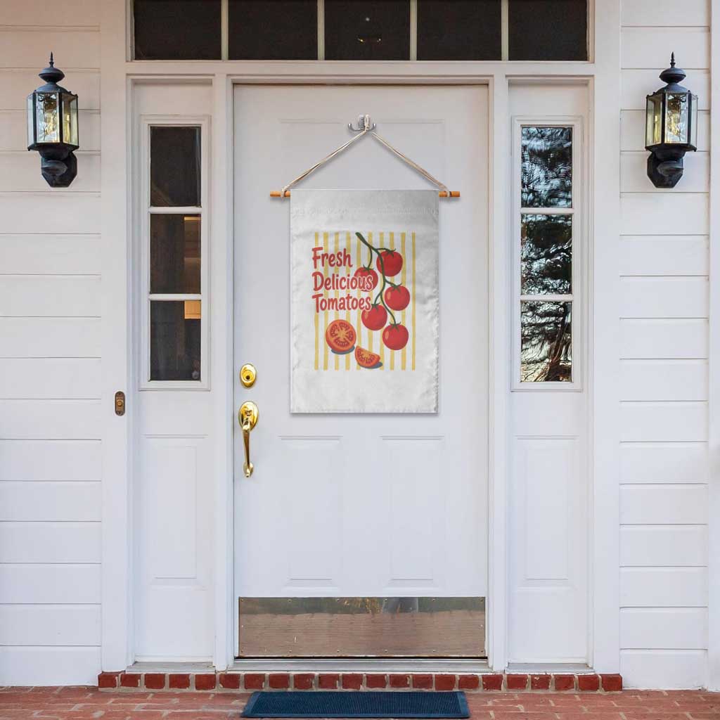 Subtle FDT Garden Flag Fresh Delicious Tomatoes Striped Retro Vintage 80s Subtle FDT