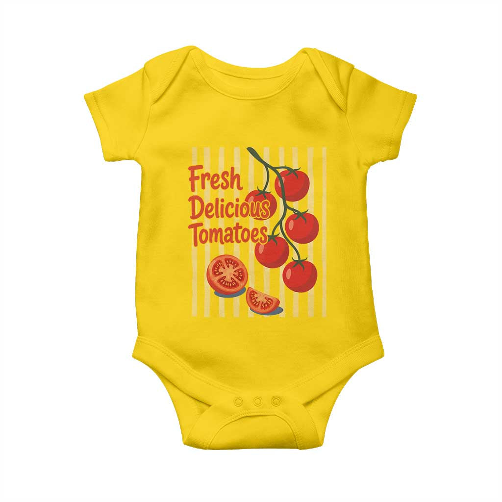 Subtle FDT Baby Onesie Fresh Delicious Tomatoes Striped Retro Vintage 80s Subtle FDT